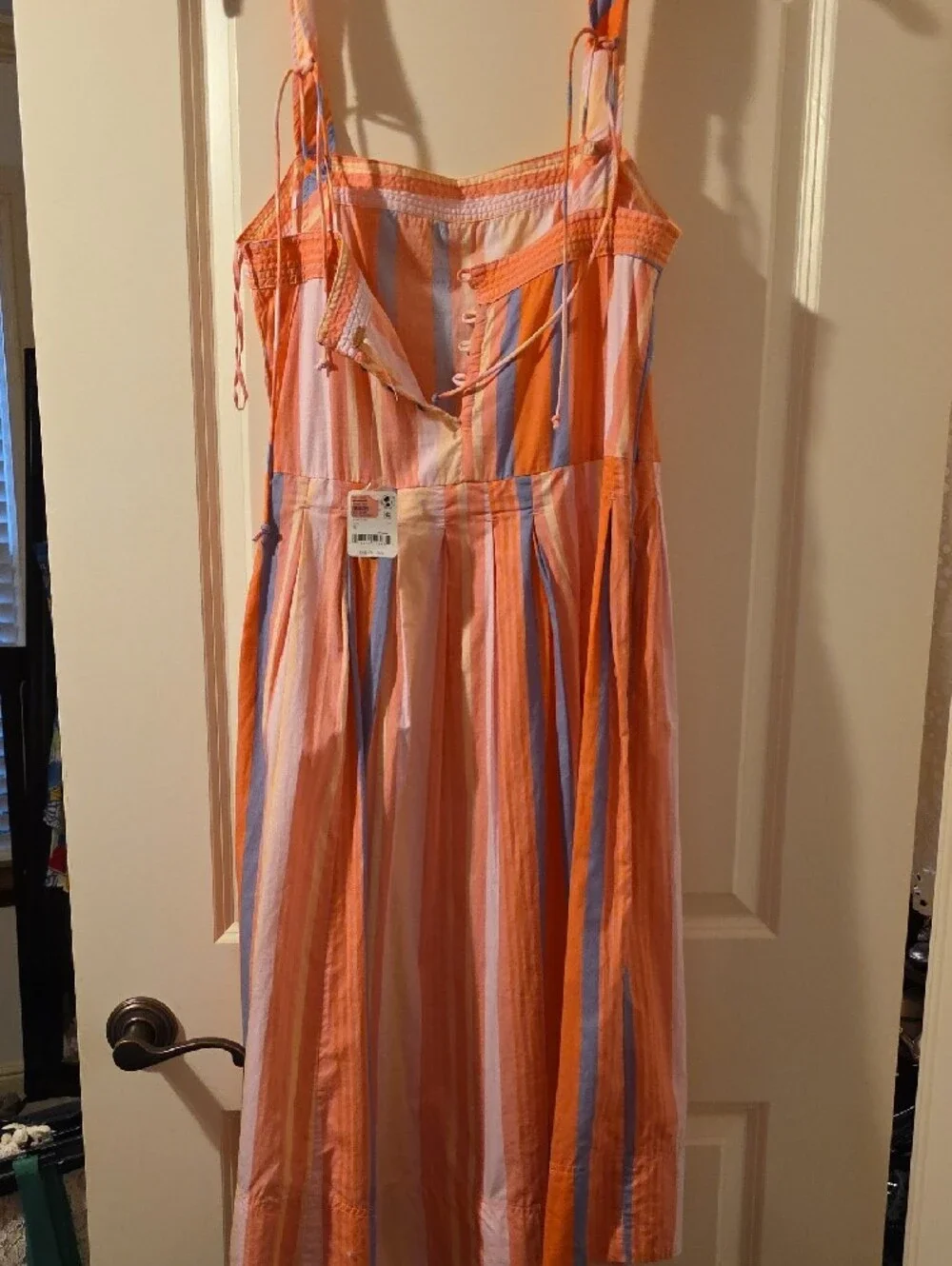 Free People Pink Multi-Stripe Midi Dress